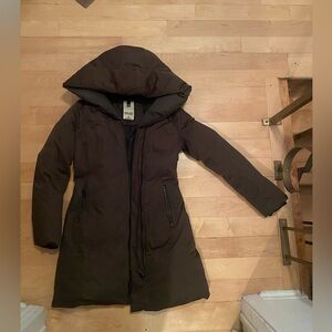Soia & Kyo down winter jacket coat size small in dark olive